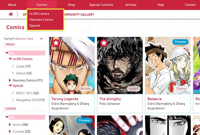 situs baca manga terbaik re:on comics
