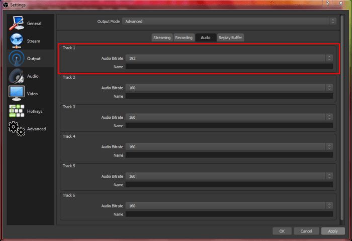 2. Setting output streaming pada OBS