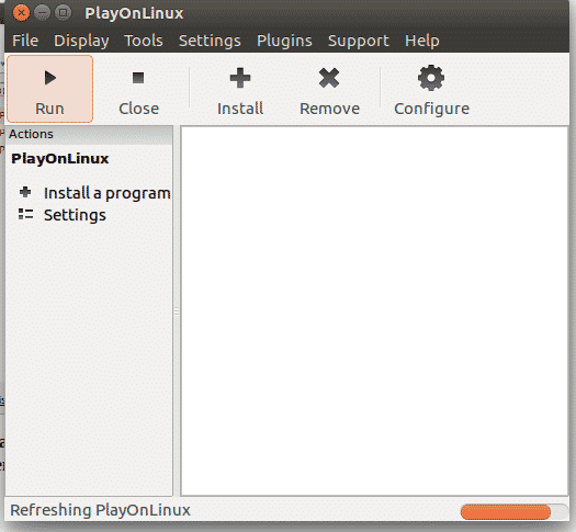 cara menginstall photoshop di ubuntu Jalankan program PlayOnLinux.