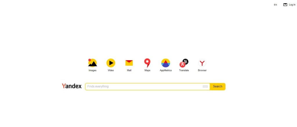 search engine terpopuler Yandex