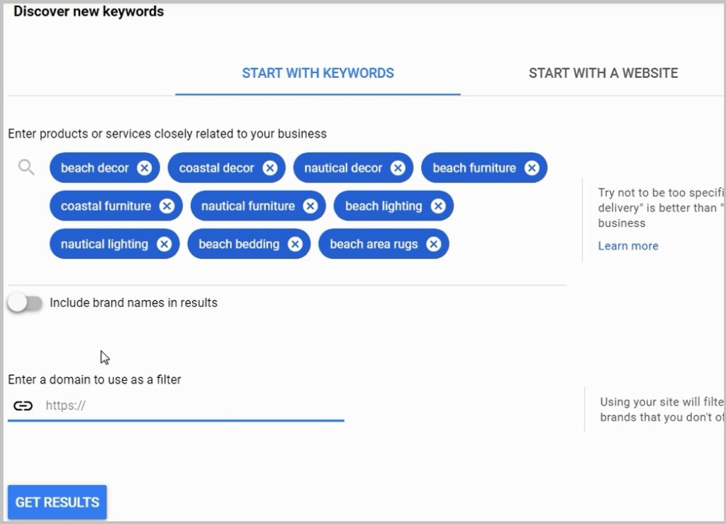 Cara menggunakan tools Google Keyword Planner