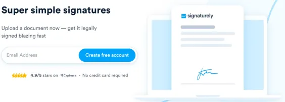 website untuk membuat tanda tangan digital Signaturely