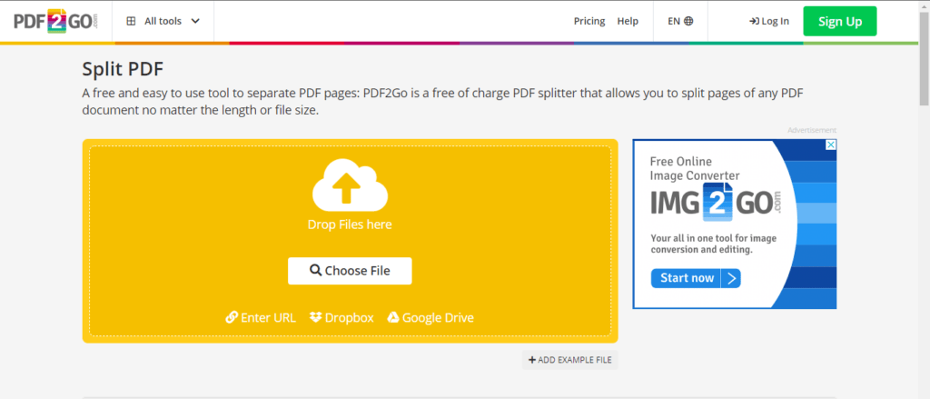 1. Memisahkan file PDF melalui PDF2Go