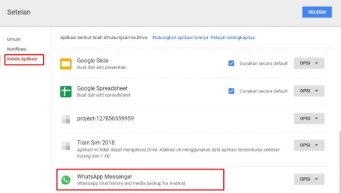 Cara mengembalikan pesan WhatsApp dari Google Drive