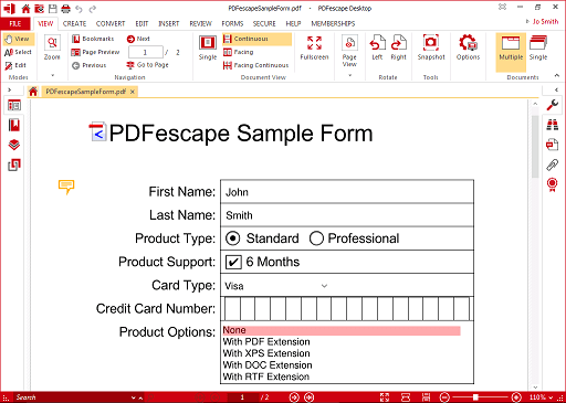 cara mengisi formulir pdf Menggunakan PDFescape