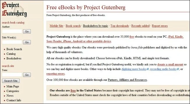 5. Project Gutenberg Books