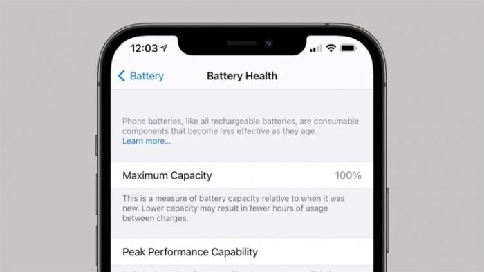 kesehatan baterai iphone 100