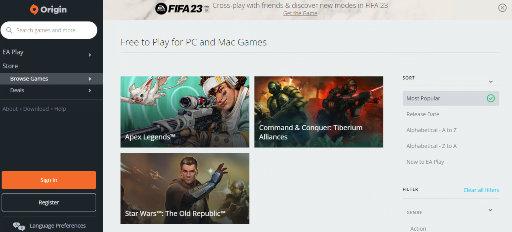 situs download game PC Origin