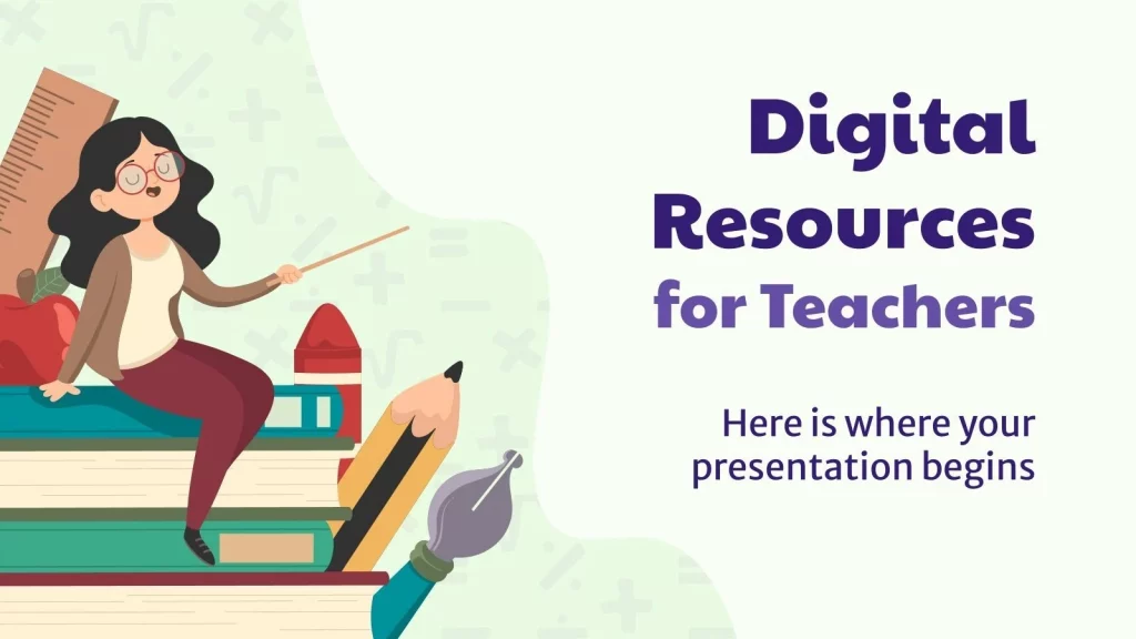 template ppt pendidikan Digital Resources for Teacher Presentation