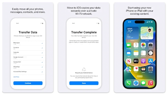 pindahkan data android ke iphone