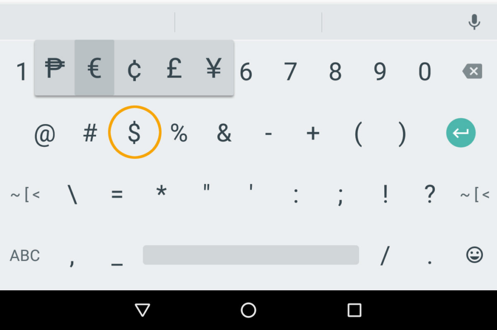 membuat simbol di keyboard android