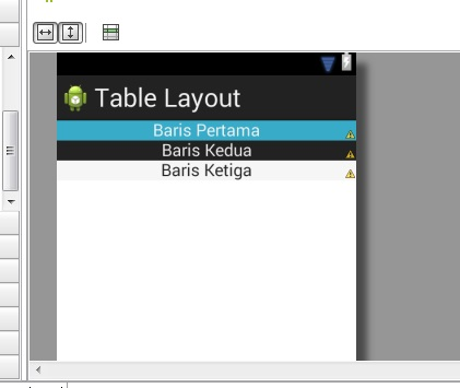 Membuat tabel dasar di Android Studio