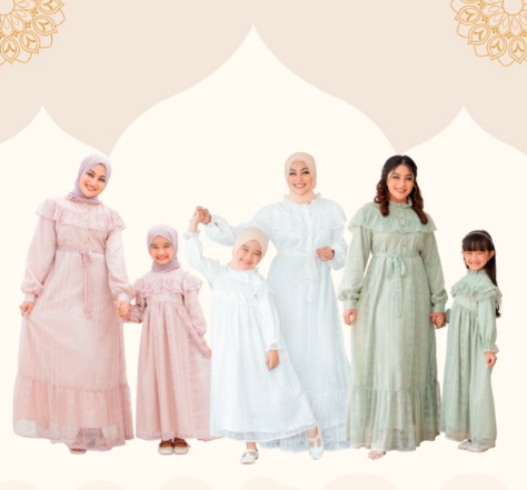 Inspirasi Baju Couple Ibu dan Anak Zhana Dress Gamis