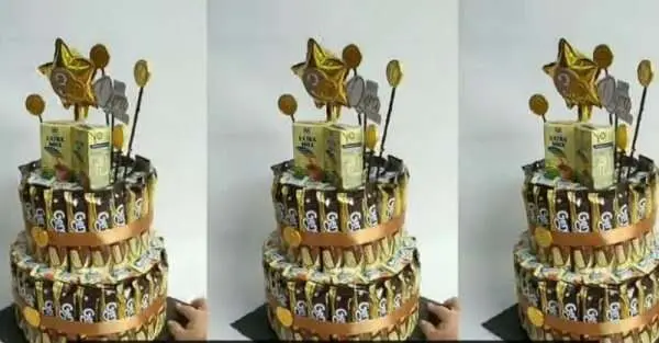 Kreasi kue ulang tahun dari snack