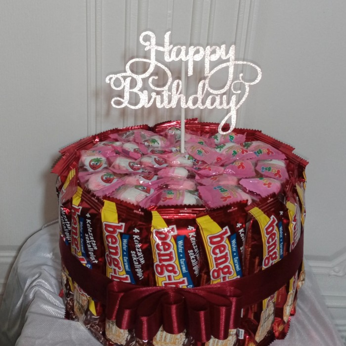 Kreasi kue ulang tahun dari snack