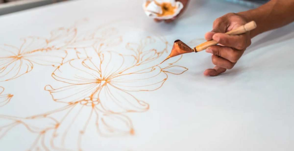 Sketrsa batik yang mudah di tiru dengan motif bunga