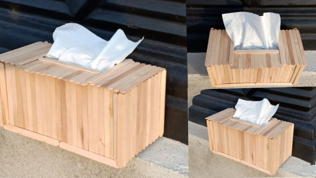 Cara Membuat Kotak Tisu dari Stik Es Krim