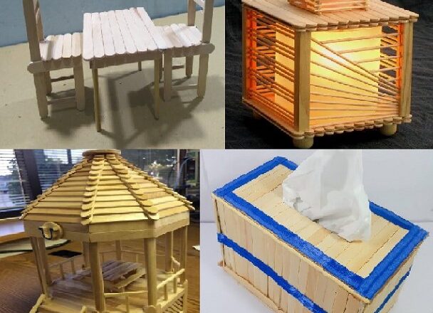 Membuat Miniatur Rumah & Kotak Tisu dari Stik Es Krim