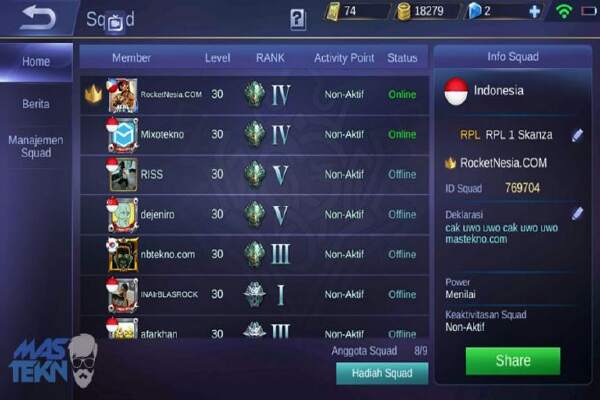 Cara Membuat Squad ML