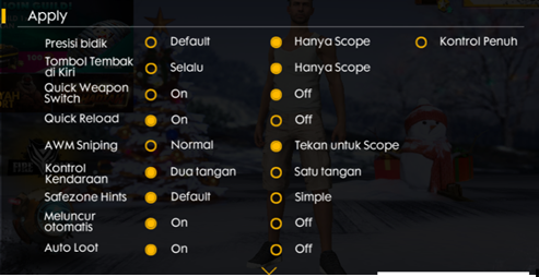 Settingan Free Fire agar Auto AIM